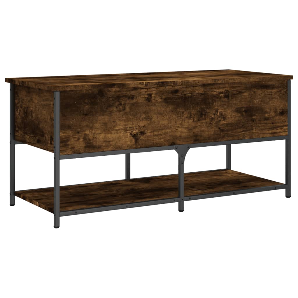 vidaXL Storage Bench Smoked Oak 100x42,5x47 cm Engineered Wood