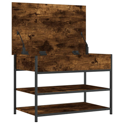 vidaXL Shoe Bench Smoked Oak 70x42,5x50 cm Engineered Wood