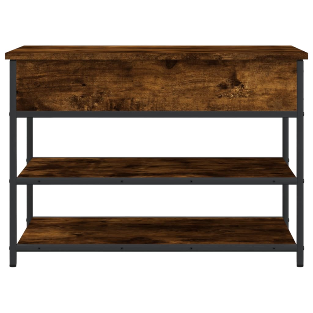 vidaXL Shoe Bench Smoked Oak 70x42,5x50 cm Engineered Wood
