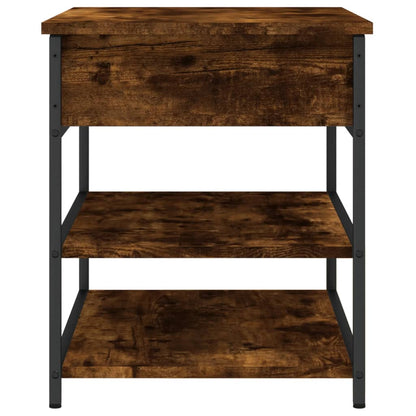 vidaXL Shoe Bench Smoked Oak 70x42,5x50 cm Engineered Wood