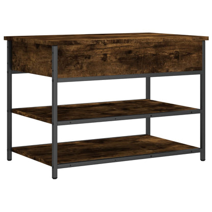 vidaXL Shoe Bench Smoked Oak 70x42,5x50 cm Engineered Wood