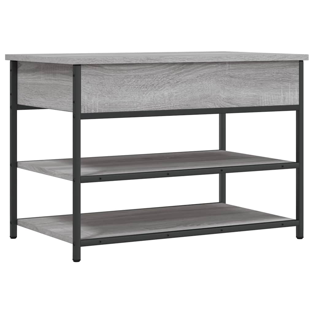 vidaXL Shoe Bench Grey Sonoma 70x42,5x50 cm Engineered Wood