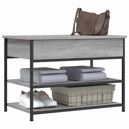 vidaXL Shoe Bench Grey Sonoma 70x42,5x50 cm Engineered Wood