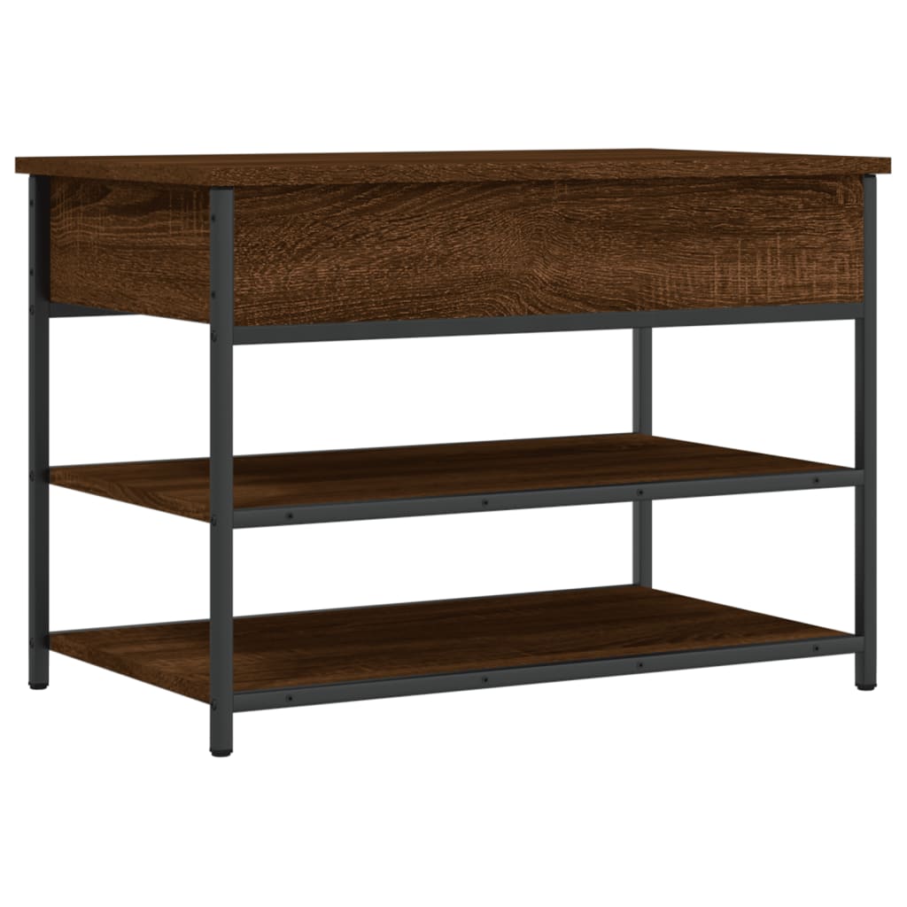 vidaXL Shoe Bench Brown Oak 70x42.5x50 cm Engineered Wood
