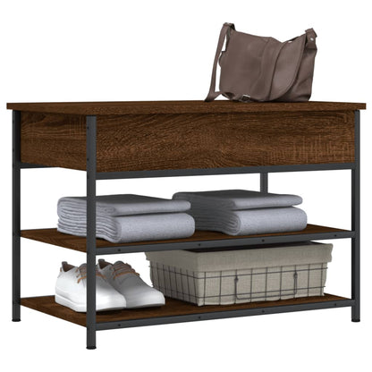 vidaXL Shoe Bench Brown Oak 70x42.5x50 cm Engineered Wood