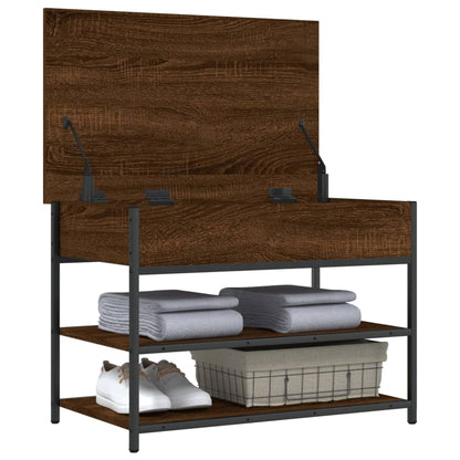 vidaXL Shoe Bench Brown Oak 70x42.5x50 cm Engineered Wood