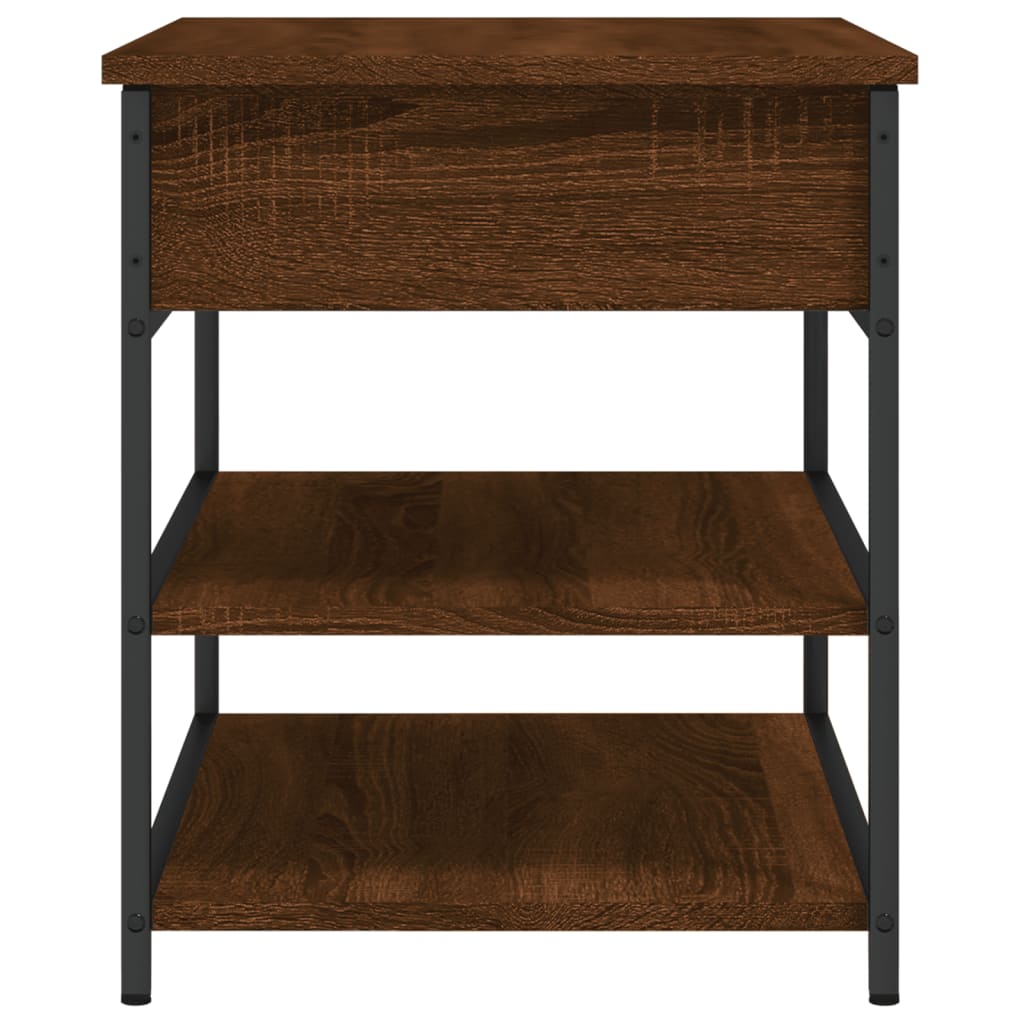 vidaXL Shoe Bench Brown Oak 70x42.5x50 cm Engineered Wood