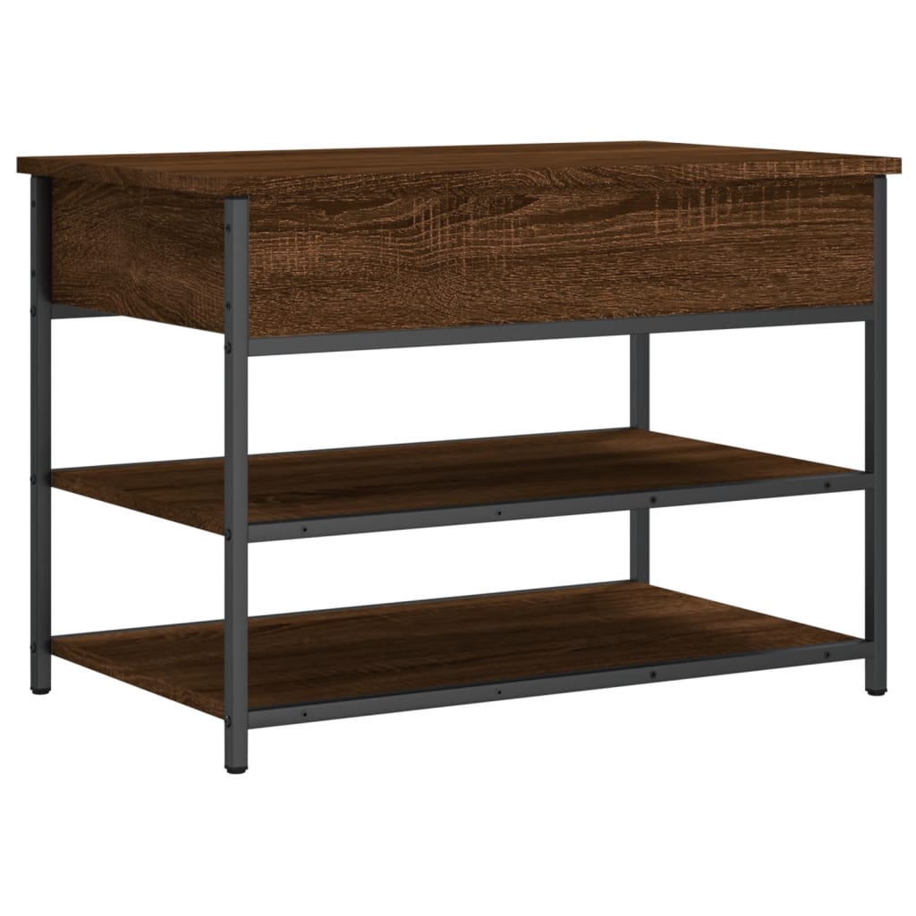 vidaXL Shoe Bench Brown Oak 70x42.5x50 cm Engineered Wood