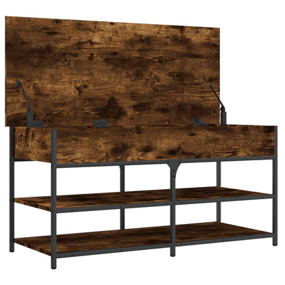vidaXL Shoe Bench Smoked Oak 100x42.5x50 cm Engineered Wood