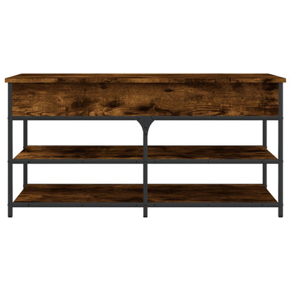 vidaXL Shoe Bench Smoked Oak 100x42.5x50 cm Engineered Wood