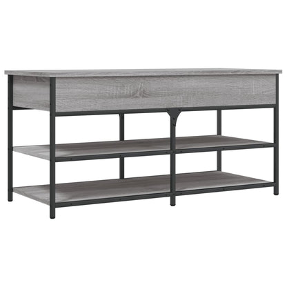 vidaXL Shoe Bench Grey Sonoma 100x42.5x50 cm Engineered Wood