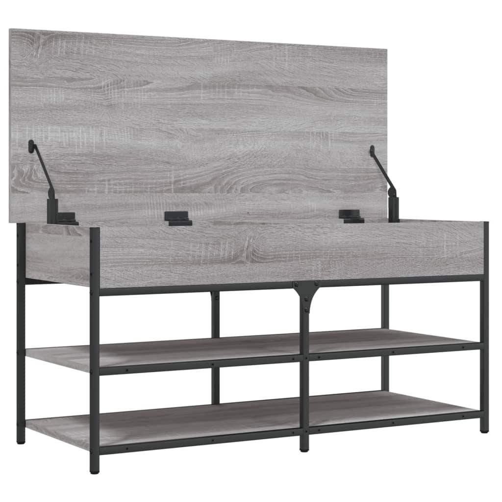 vidaXL Shoe Bench Grey Sonoma 100x42.5x50 cm Engineered Wood