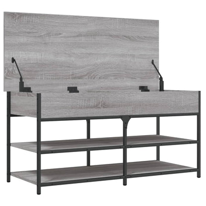 vidaXL Shoe Bench Grey Sonoma 100x42.5x50 cm Engineered Wood
