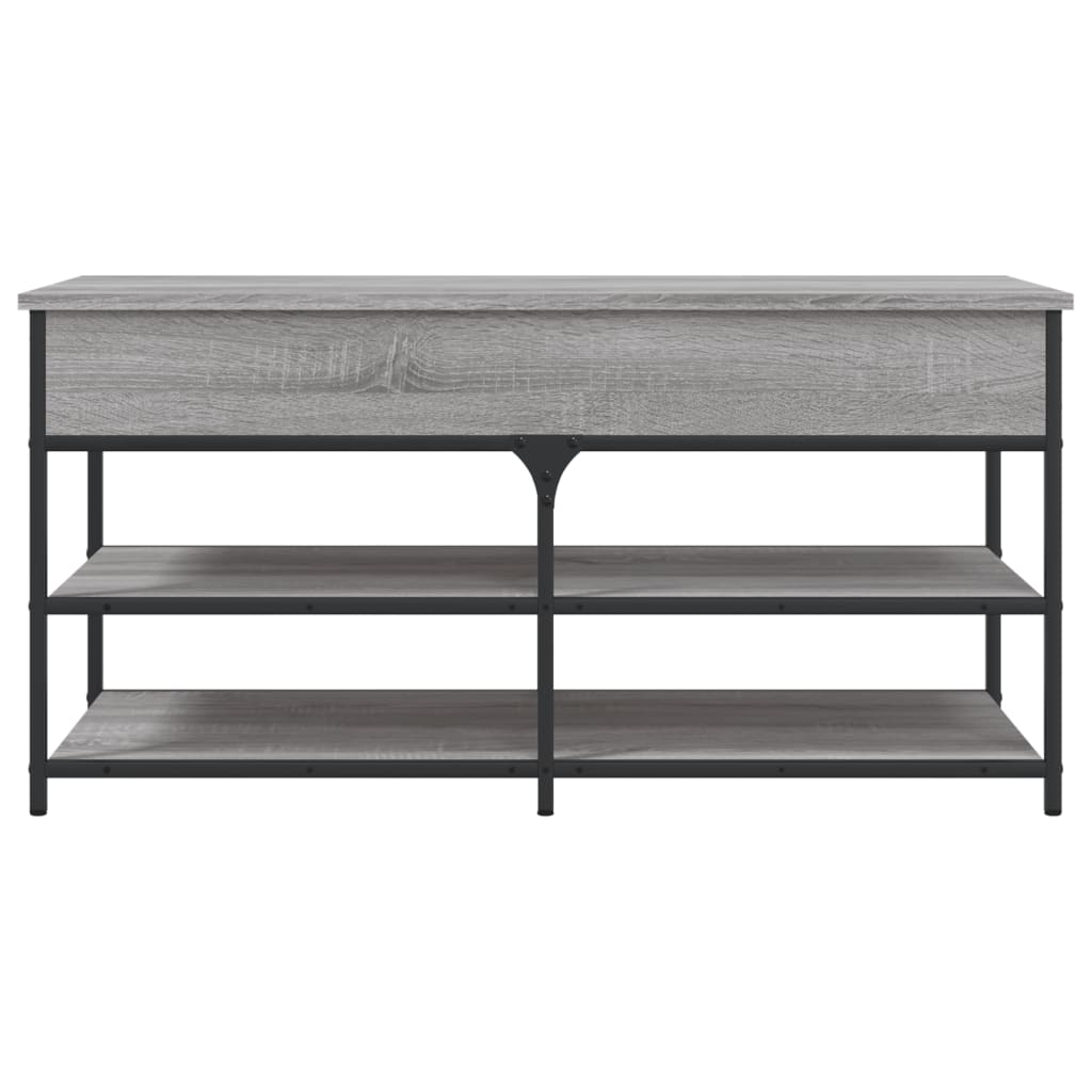 vidaXL Shoe Bench Grey Sonoma 100x42.5x50 cm Engineered Wood