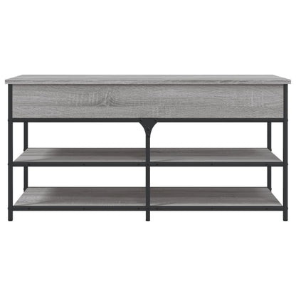 vidaXL Shoe Bench Grey Sonoma 100x42.5x50 cm Engineered Wood