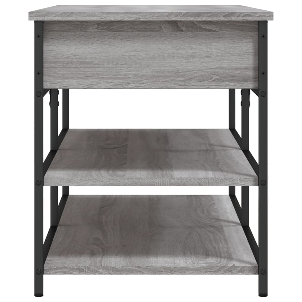 vidaXL Shoe Bench Grey Sonoma 100x42.5x50 cm Engineered Wood