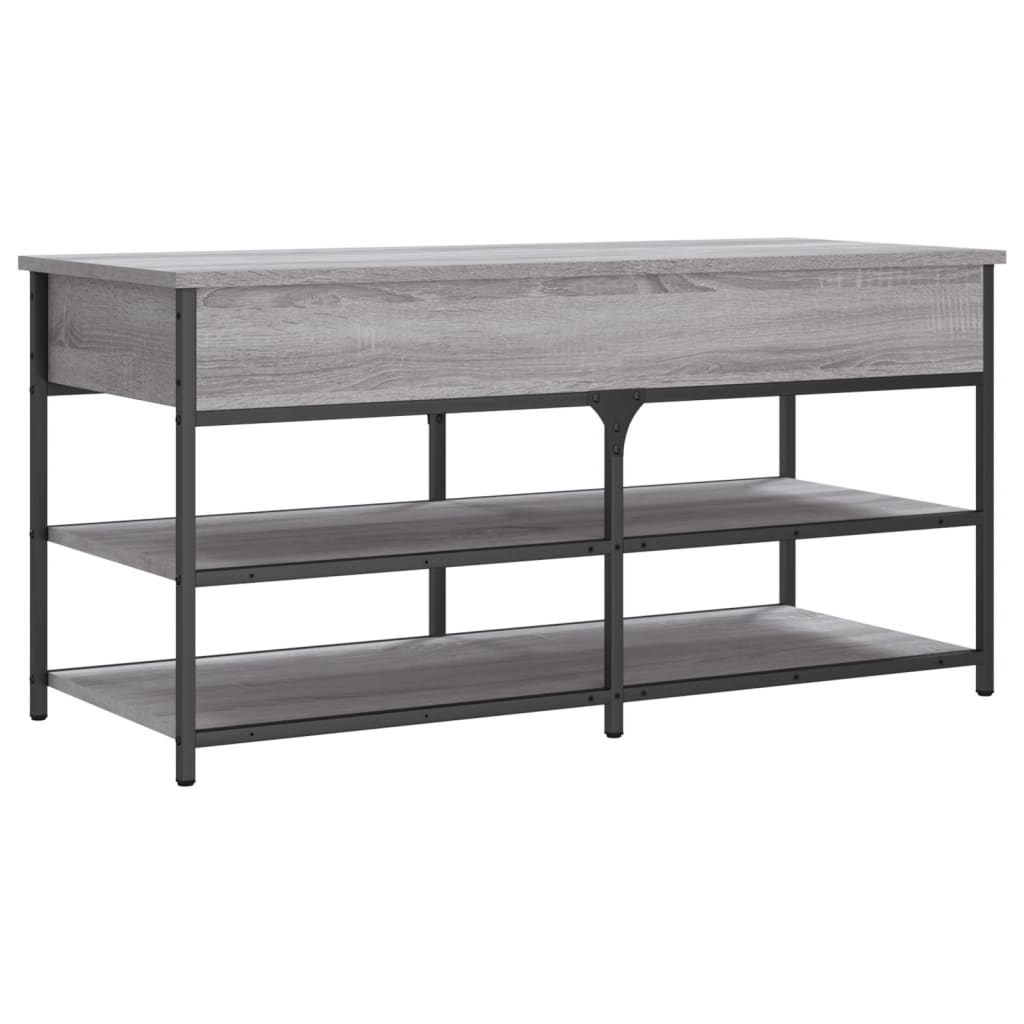 vidaXL Shoe Bench Grey Sonoma 100x42.5x50 cm Engineered Wood