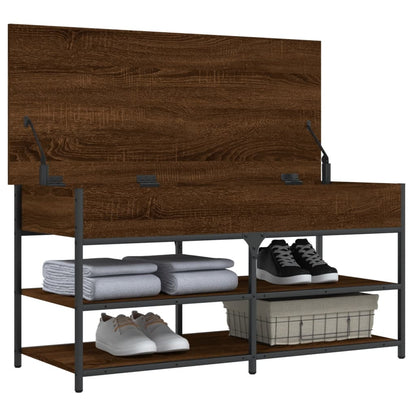 vidaXL Shoe Bench Brown Oak 100x42,5x50 cm Engineered Wood