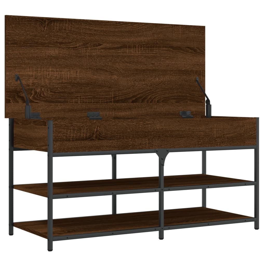 vidaXL Shoe Bench Brown Oak 100x42,5x50 cm Engineered Wood
