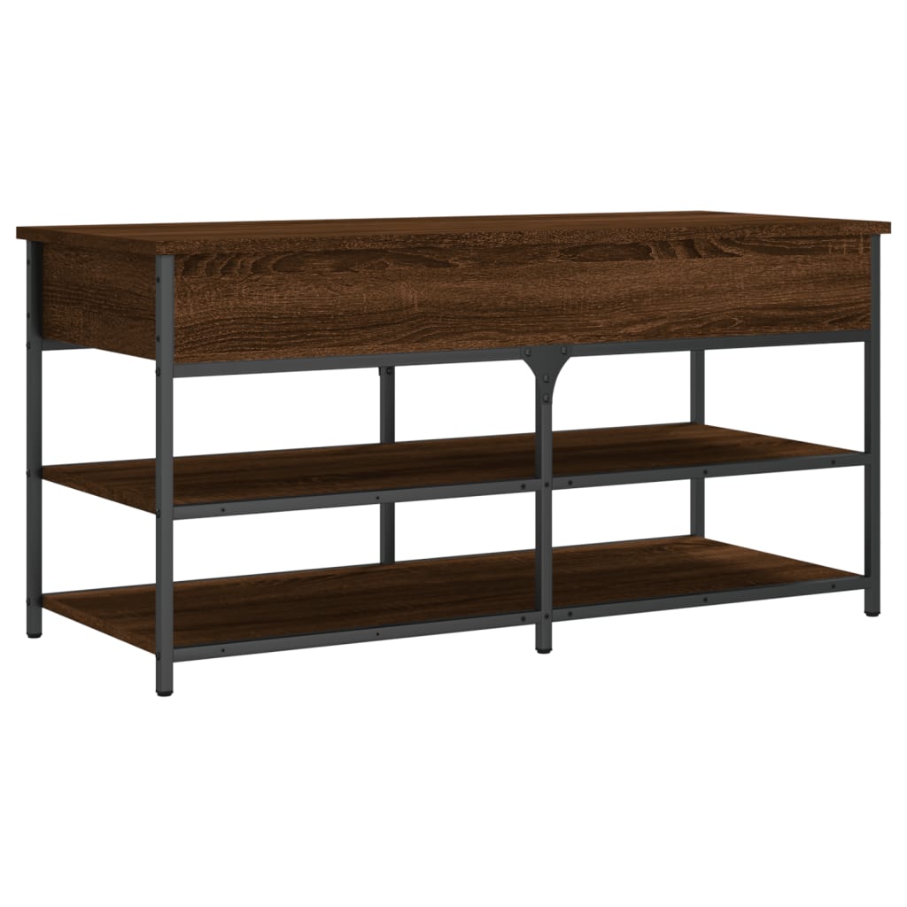vidaXL Shoe Bench Brown Oak 100x42.5x50 cm Engineered Wood