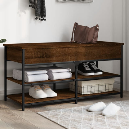 vidaXL Shoe Bench Brown Oak 100x42,5x50 cm Engineered Wood