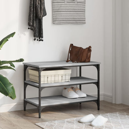 vidaXL Shoe Bench Grey Sonoma 70x38,5x49 cm Engineered Wood