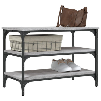 vidaXL Shoe Bench Grey Sonoma 70x38,5x49 cm Engineered Wood