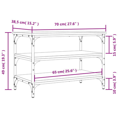 vidaXL Shoe Bench Grey Sonoma 70x38.5x49 cm Engineered Wood