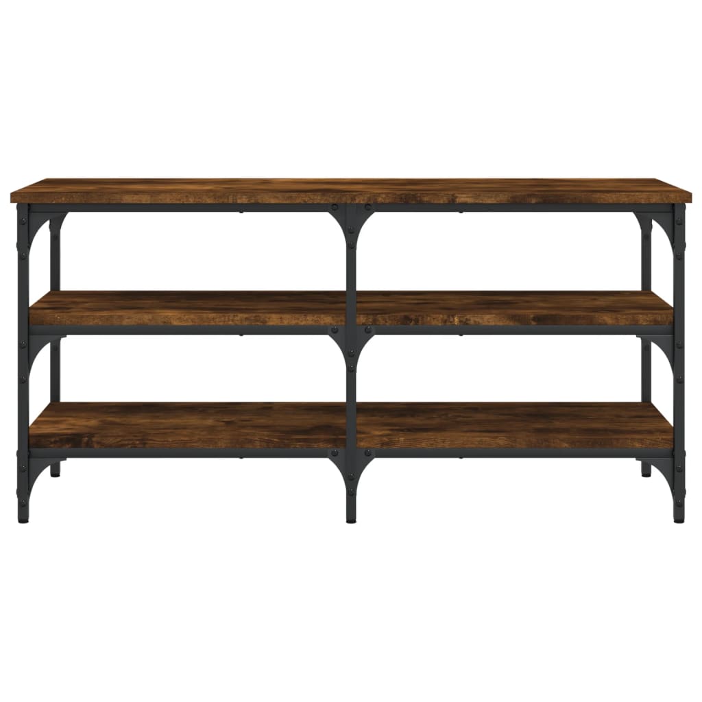 vidaXL Shoe Bench Smoked Oak 100x38.5x49 cm Engineered Wood