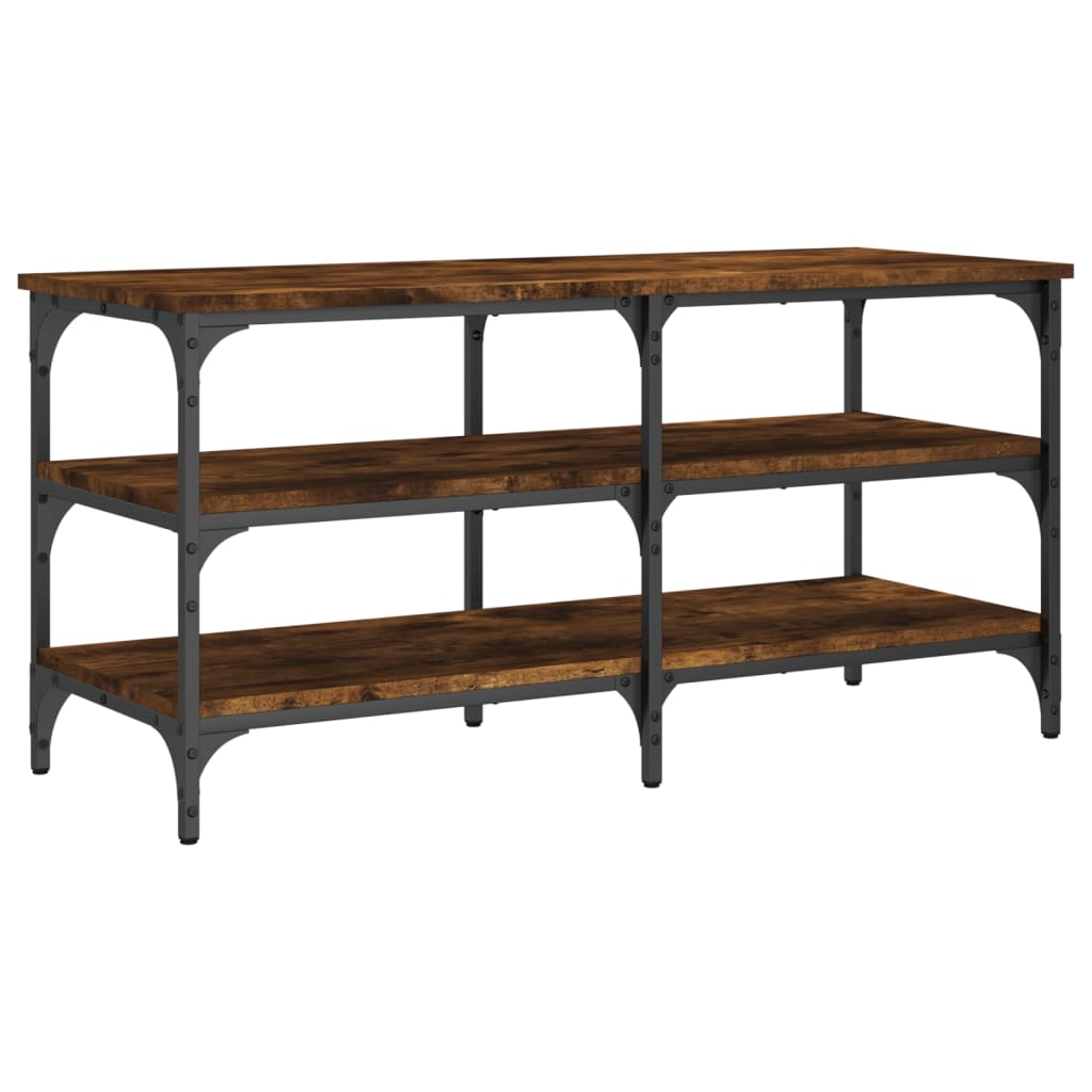 vidaXL Shoe Bench Smoked Oak 100x38.5x49 cm Engineered Wood