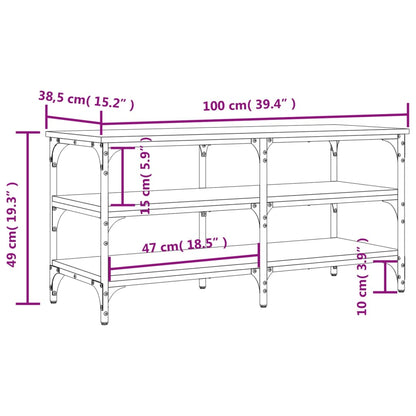 vidaXL Shoe Bench Smoked Oak 100x38.5x49 cm Engineered Wood
