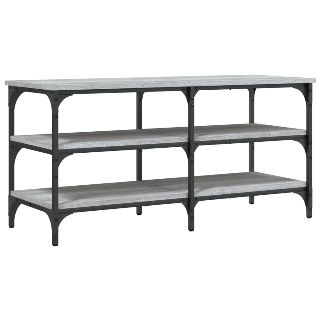 vidaXL Shoe Bench Grey Sonoma 100x38,5x49 cm Engineered Wood