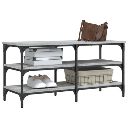 vidaXL Shoe Bench Grey Sonoma 100x38,5x49 cm Engineered Wood