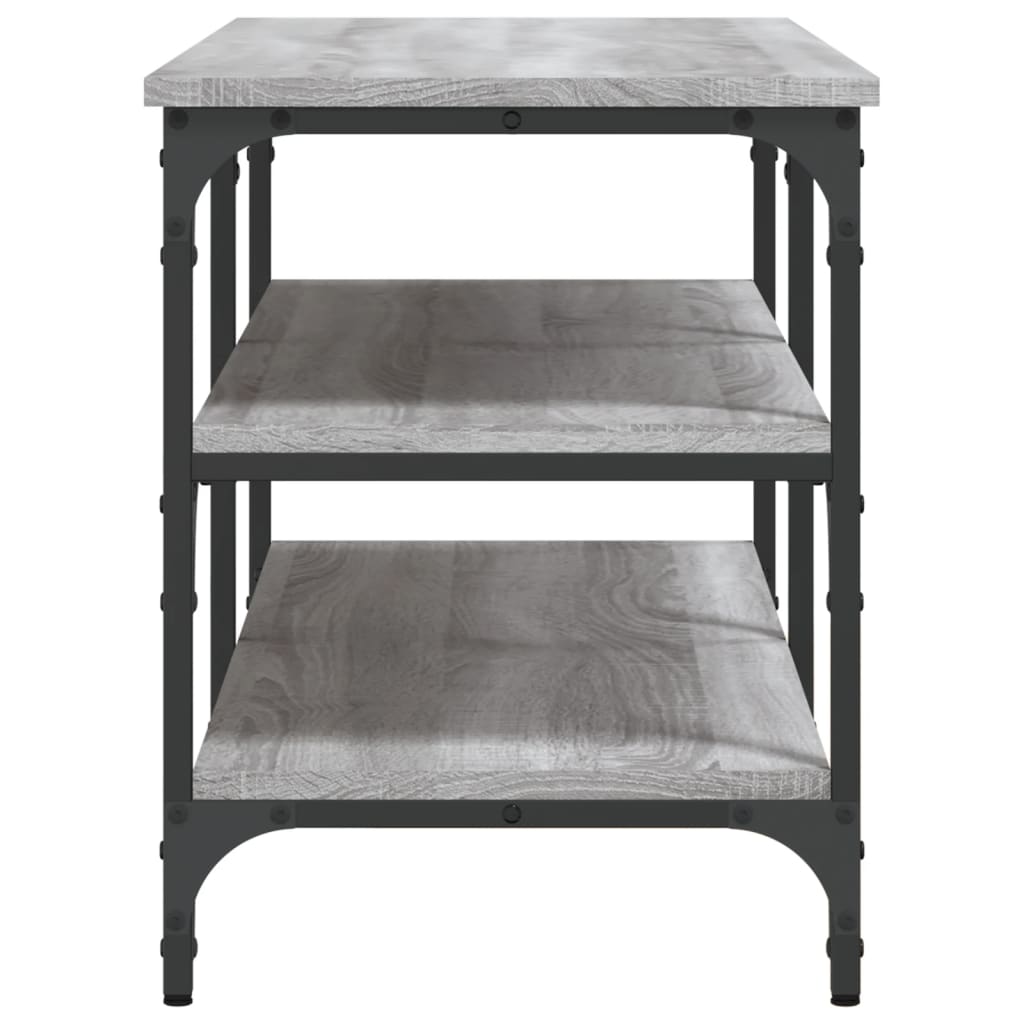 vidaXL Shoe Bench Grey Sonoma 100x38,5x49 cm Engineered Wood