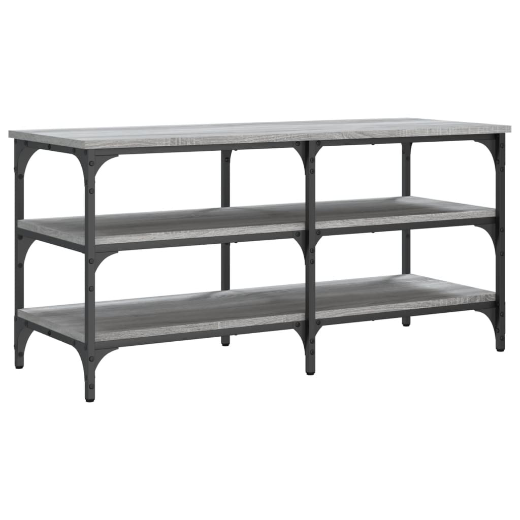 vidaXL Shoe Bench Grey Sonoma 100x38,5x49 cm Engineered Wood