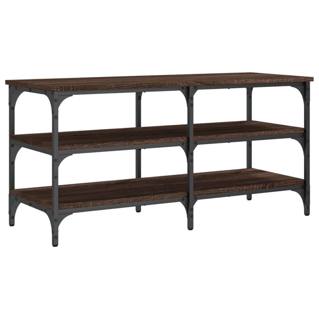 vidaXL Shoe Bench Brown Oak 100x38.5x49 cm Engineered Wood