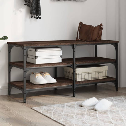 vidaXL Shoe Bench Brown Oak 100x38,5x49 cm Engineered Wood