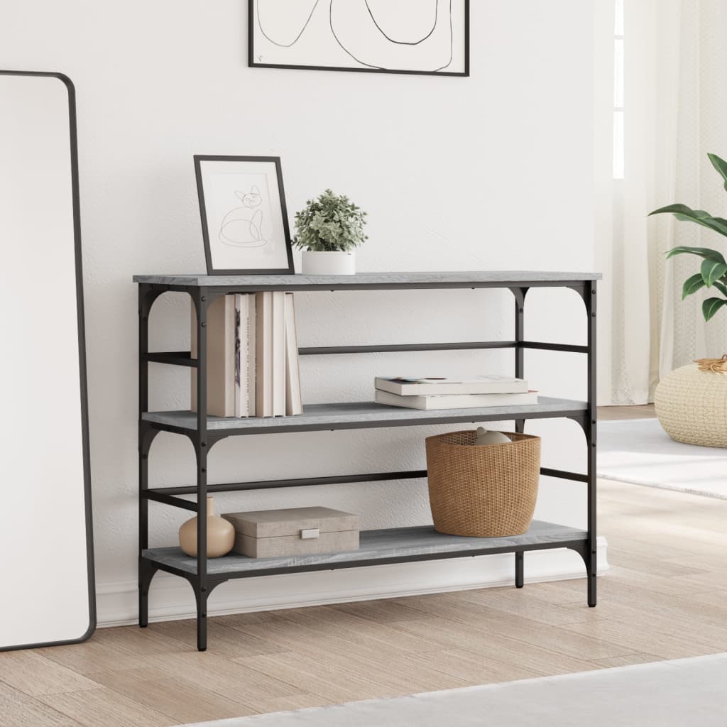 vidaXL Console Table Grey Sonoma 100x32x75 cm Engineered Wood