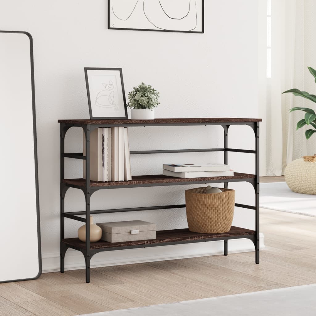 vidaXL Console Table Brown Oak 100x32x75 cm Engineered Wood