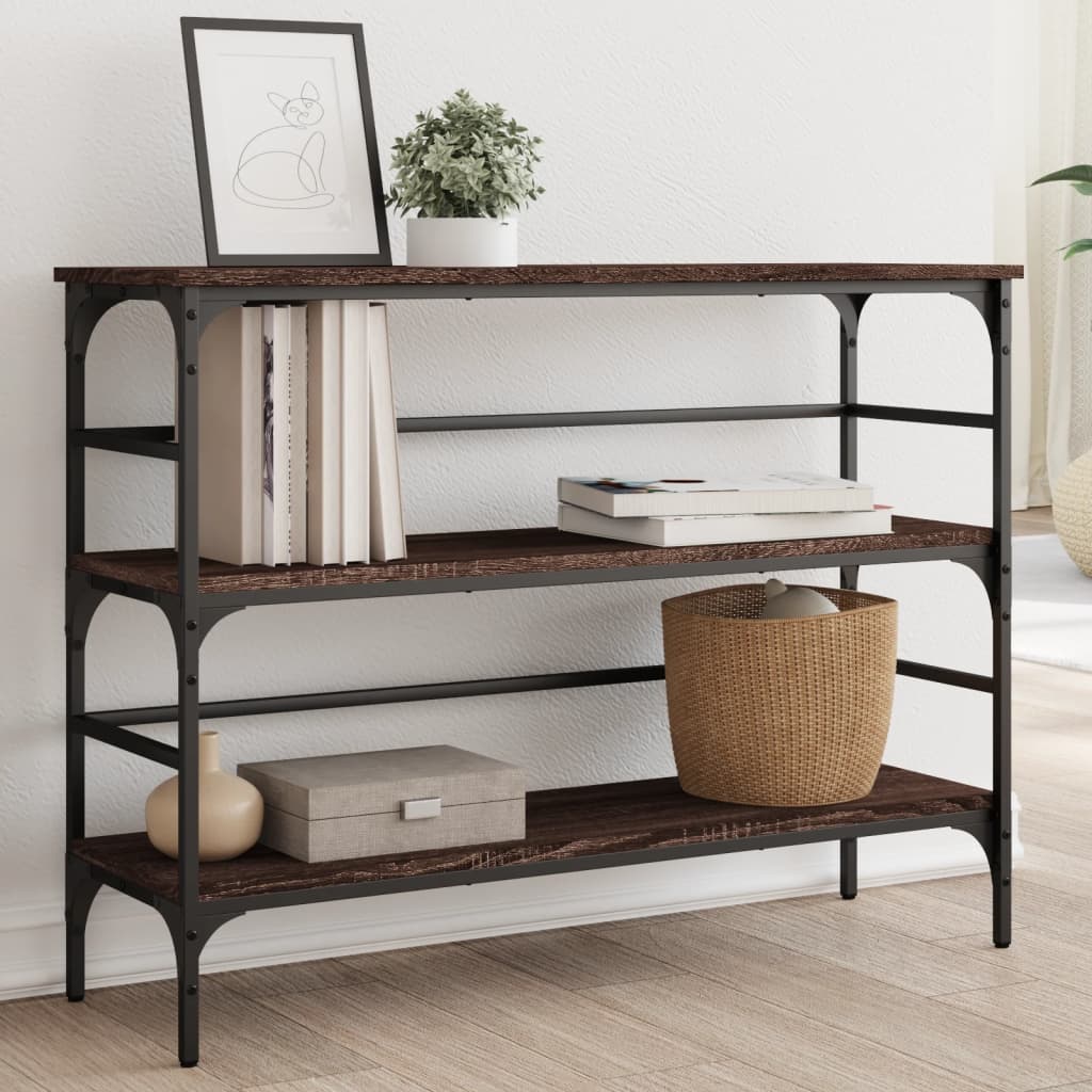 vidaXL Console Table Brown Oak 100x32x75 cm Engineered Wood