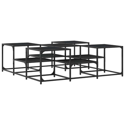 vidaXL Coffee Table Black 121x121x40 cm Engineered Wood