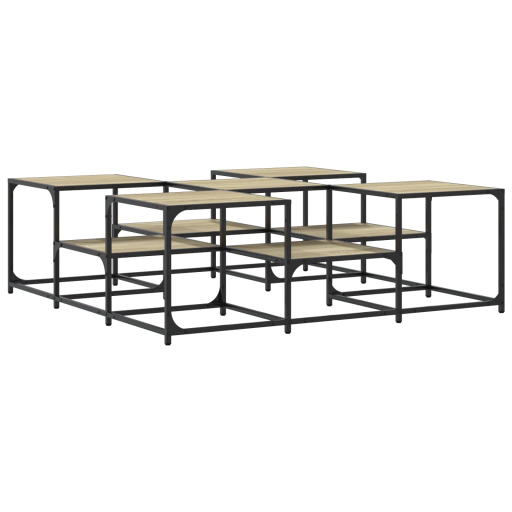 vidaXL Coffee Table Sonoma Oak 121x121x40 cm Engineered Wood