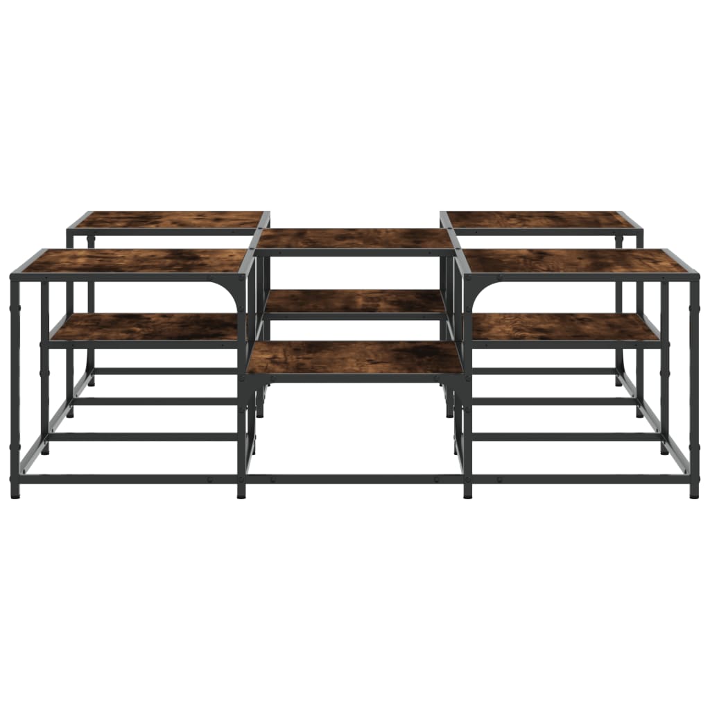 vidaXL Coffee Table Smoked Oak 121x121x40 cm Engineered Wood