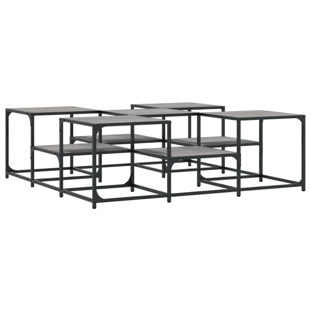 vidaXL Coffee Table Grey Sonoma 121x121x40 cm Engineered Wood