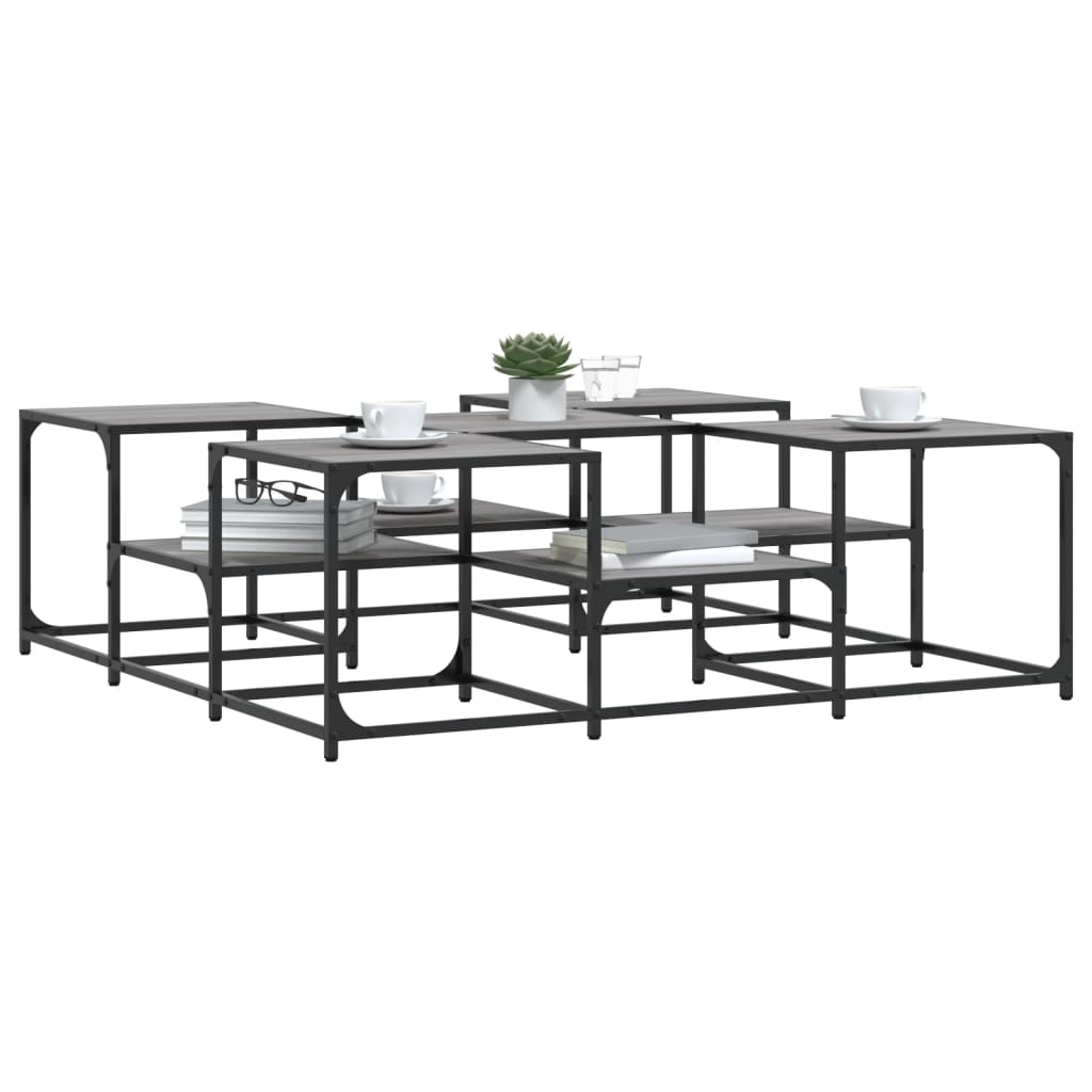 vidaXL Coffee Table Grey Sonoma 121x121x40 cm Engineered Wood