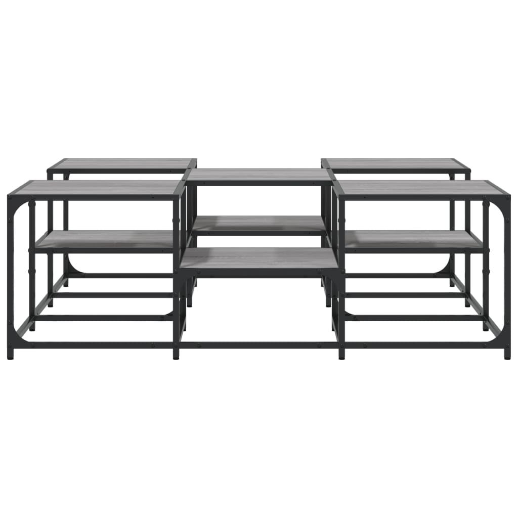 vidaXL Coffee Table Grey Sonoma 121x121x40 cm Engineered Wood