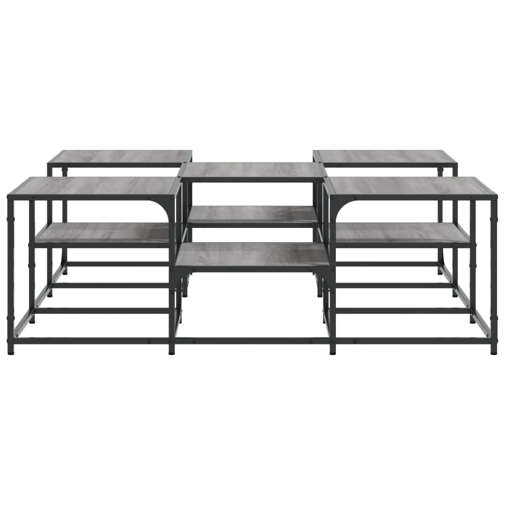 vidaXL Coffee Table Grey Sonoma 121x121x40 cm Engineered Wood