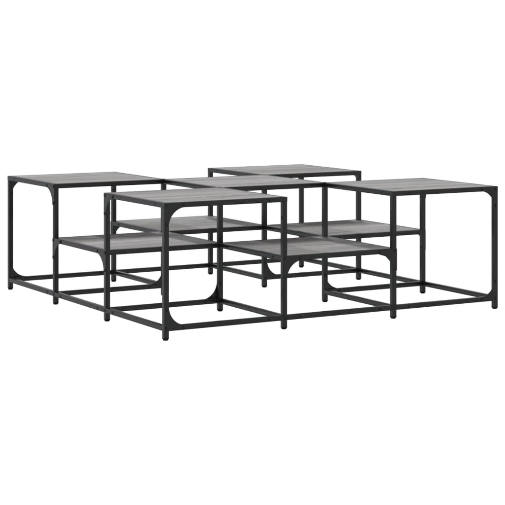 vidaXL Coffee Table Grey Sonoma 121x121x40 cm Engineered Wood