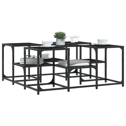 vidaXL Coffee Table Black 91x91x40 cm Engineered Wood