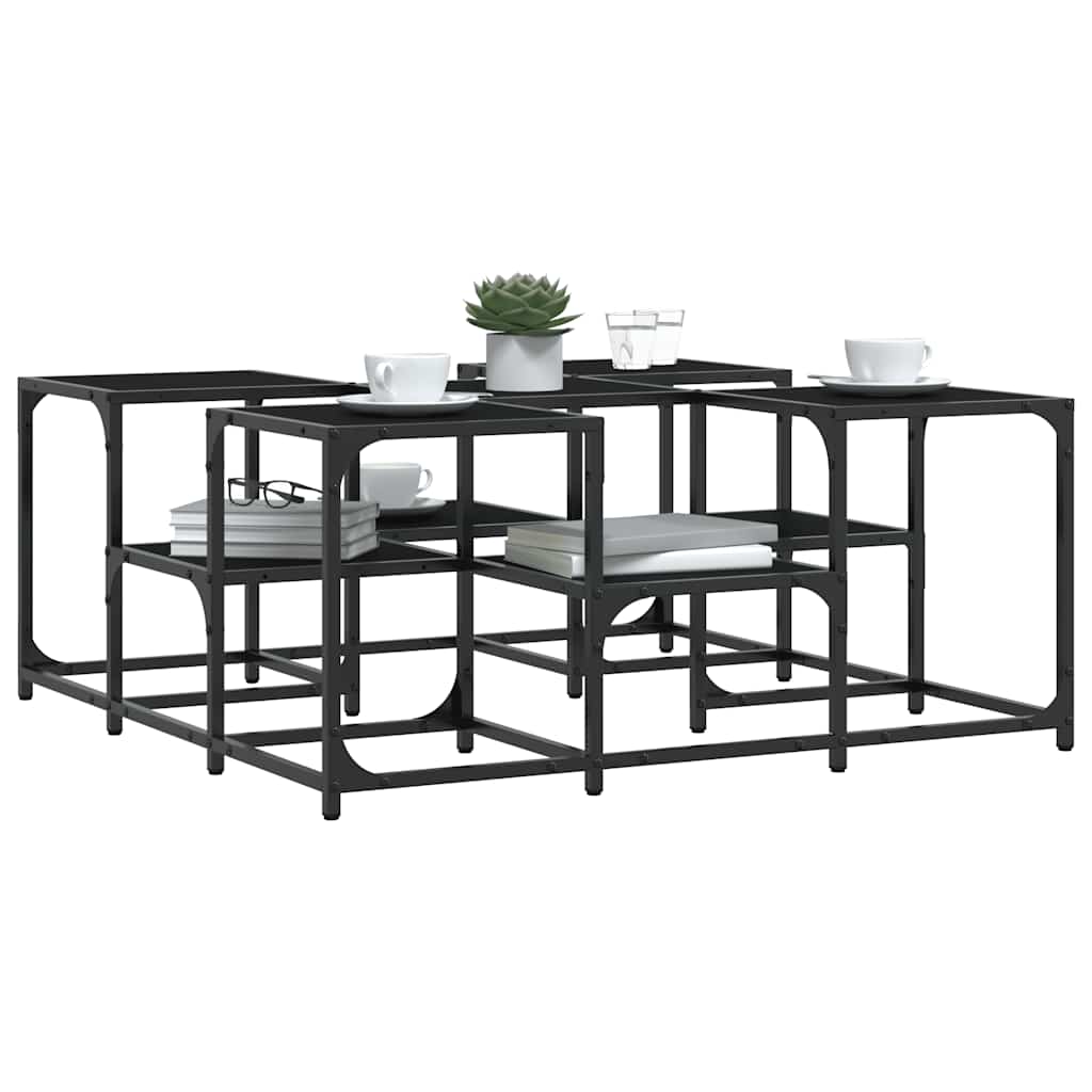 vidaXL Coffee Table Black 91x91x40 cm Engineered Wood